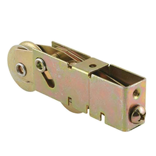 Sliding Patio Door Tandem Roller with Plain Back Housing Dual Concave Wheels 1.25 Inch Steel Wheel Diameter