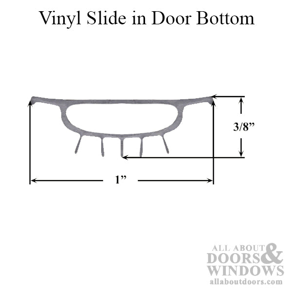 1 Inch Vinyl Slide In Door Bottom Threshold Insert - Gray - 1 Inch Vinyl Slide In Door Bottom Threshold Insert - Gray