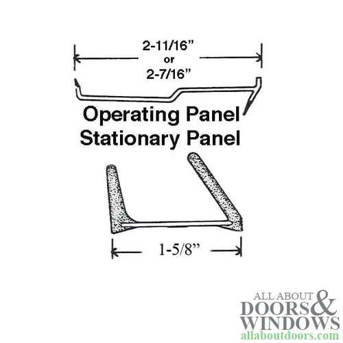 Andersen Stationary Meeting Stile Weatherstrip, 2 Panel PS510 - White - Andersen Stationary Meeting Stile Weatherstrip, 2 Panel PS510 - White