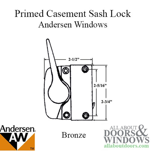 Andersen Sash Lock For Casement Windows Left Hand Bronze Casement Sash Lock - Andersen Sash Lock For Casement Windows Left Hand Bronze Casement Sash Lock