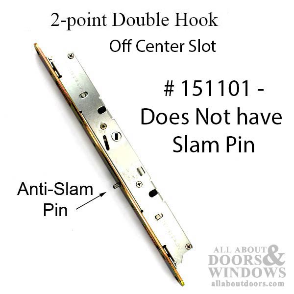 Double Hook Mortise Lock for Sliding Doors Off Center Hole NO Slam Pin - Double Hook Mortise Lock for Sliding Doors Off Center Hole NO Slam Pin