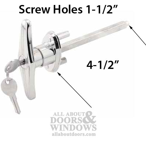 Locking T-Handle,  5/16  x 3 inch Shaft - Chrome - Locking T-Handle,  5/16  x 3 inch Shaft - Chrome