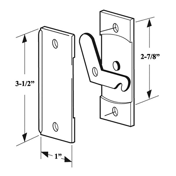 Non-Handed Plastic Latch & Pull Handle Set with Steel Latch for Sliding Screen Door - Black - Non-Handed Plastic Latch & Pull Handle Set with Steel Latch for Sliding Screen Door - Black