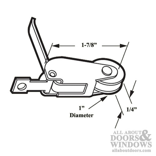 Straight Spring Tension Roller Assembly with 1 Inch Nylon Wheel for Sliding Screen Door - Straight Spring Tension Roller Assembly with 1 Inch Nylon Wheel for Sliding Screen Door