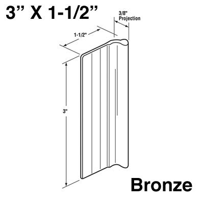 Pull, Mirror door   3 x 1-1/2 Inch - Bronze - Pull, Mirror door   3 x 1-1/2 Inch - Bronze