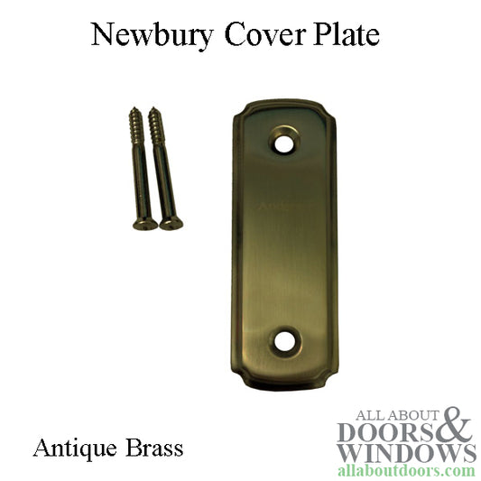 Andersen Gliding Door Cover Plate, Newbury Style - Antique Brass