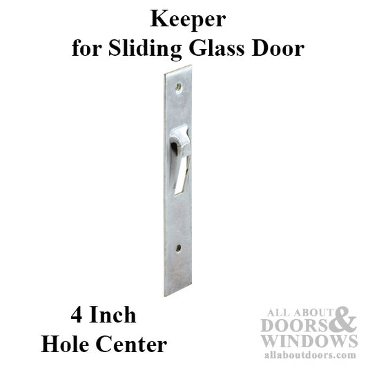 Keeper - Sliding Patio Door, Steel Plated - Aluminum - 5-1/2 in.