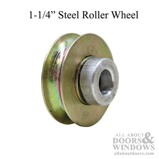 Acorn Roller with Ball Bearings 1-1/4 Inch Steel Wheel Diameter for Sliding Patio Door