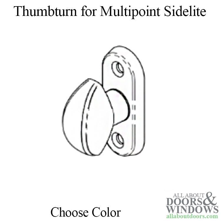 Thumbturn for Multipoint Sidelite 1-11/16 Inch (43mm) Screw Hole Center Choose Color - Thumbturn for Multipoint Sidelite 1-11/16 Inch (43mm) Screw Hole Center Choose Color