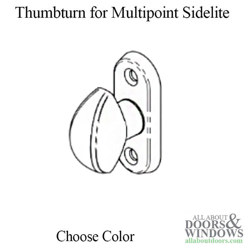 Thumbturn for Multipoint Sidelite 1-11/16 Inch (43mm) Screw Hole Center Choose Color - Thumbturn for Multipoint Sidelite 1-11/16 Inch (43mm) Screw Hole Center Choose Color