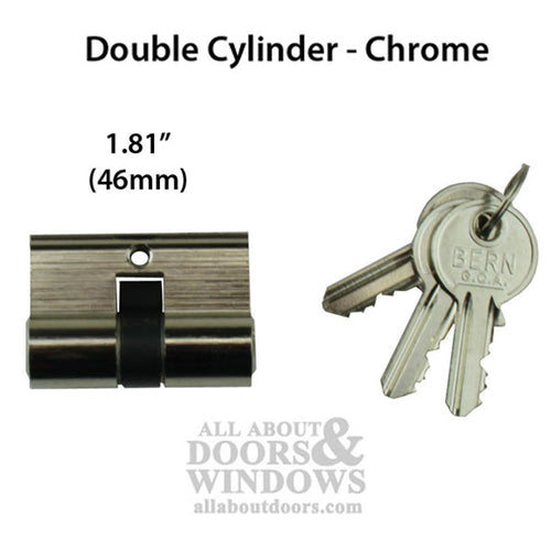 Double Key Gate Lock Profile Cylinder, 46mm - Chrome - Double Key Gate Lock Profile Cylinder, 46mm - Chrome