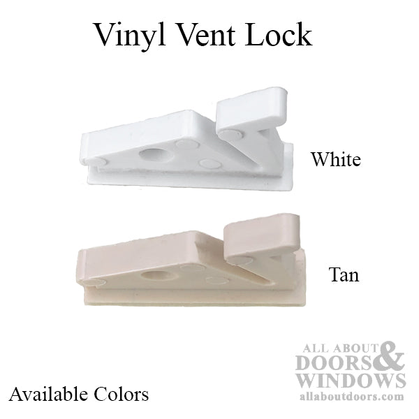Vent Lock For Double Hung Windows and Single Hung Windows 1.25 Inch Vinyl Lock - Vent Lock For Double Hung Windows and Single Hung Windows 1.25 Inch Vinyl Lock