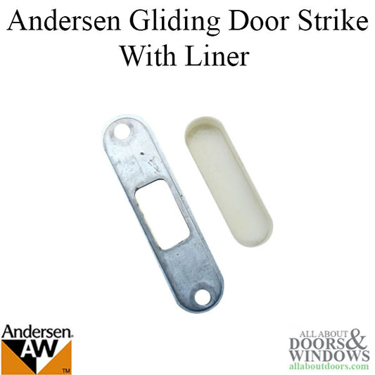 Andersen Perma-Shield Metal 4 Inch Gliding Door Strike and Liner for 2 Panel Door