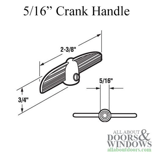 Crank Handle, 5/16 Inch Spline, T-Shape - Crank Handle, 5/16 Inch Spline, T-Shape