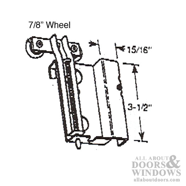 Acme 4015 Mirror bypass door guide, Spring Loaded: - Acme 4015 Mirror bypass door guide, Spring Loaded: