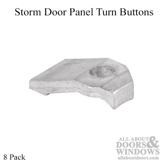 Storm Door Panel Turn Buttons, Aluminum - 8 Pack