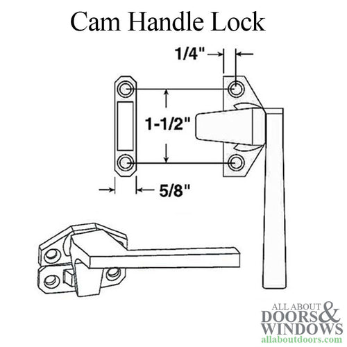 Amesbury Truth Casement Window Cam Handle Lock Right Handed Cam Lock Hardware Pack - Amesbury Truth Casement Window Cam Handle Lock Right Handed Cam Lock Hardware Pack