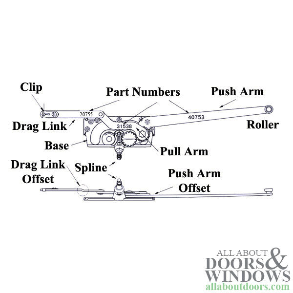 Truth Dual Arm Entrygard Casement Operator Right Hand Short Link - Truth Dual Arm Entrygard Casement Operator Right Hand Short Link