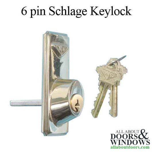 Andersen Old Style 6 pin Schlage Keylock - Bright Brass