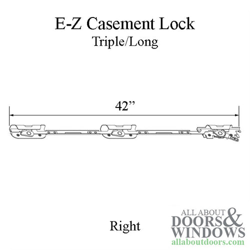 Andersen Perma-Shield Improved/E-Z Casement Lock - Triple/Long (Impact Resistant) - Right - Andersen Perma-Shield Improved/E-Z Casement Lock - Triple/Long (Impact Resistant) - Right