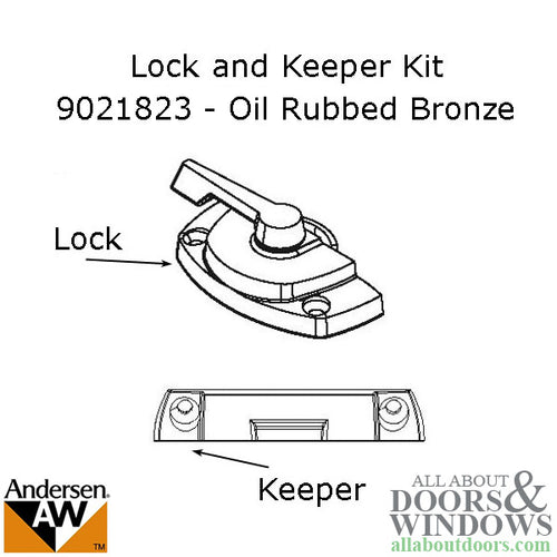 Andersen Tilt-Wash (DC) and Tilt-Wash (TW) Windows - Lock and Keeper Kit - Oil Rubbed Bronze - Andersen Tilt-Wash (DC) and Tilt-Wash (TW) Windows - Lock and Keeper Kit - Oil Rubbed Bronze