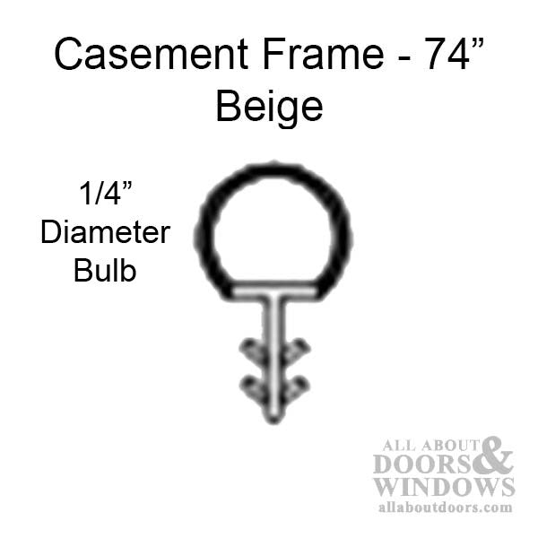 Marvin Casement Window, Bulb weather strip,150  inch - Beige - Marvin Casement Window, Bulb weather strip,150  inch - Beige