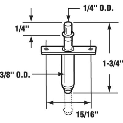 Bi-Fold Door Top Pivot Pin Spring Loaded - Bi-Fold Door Top Pivot Pin Spring Loaded