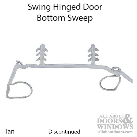 Discontinued - Citadel, IPD Swing Hinged Door Bottom / Sweep; snap-in;  Tan