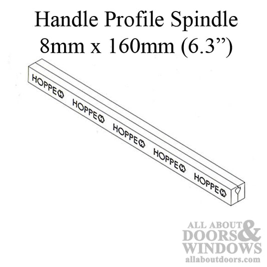 Hoppe Spindle Pair For HL S9000 Handles 160mm Spindle For 2.75 Inch Doors
