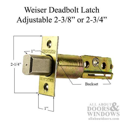 Discontinued - Weiser Single Cylinder Deadbolt Latch  2-3/8  Backset,  7/8  Bore, 1  Bolt Throw - Discontinued - Weiser Single Cylinder Deadbolt Latch  2-3/8  Backset,  7/8  Bore, 1  Bolt Throw