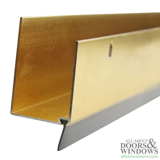 Storm Door Expander and Sweep 1-1/4 Inch Doors, 35-1/16 Inch Length Polished / Bright Brass