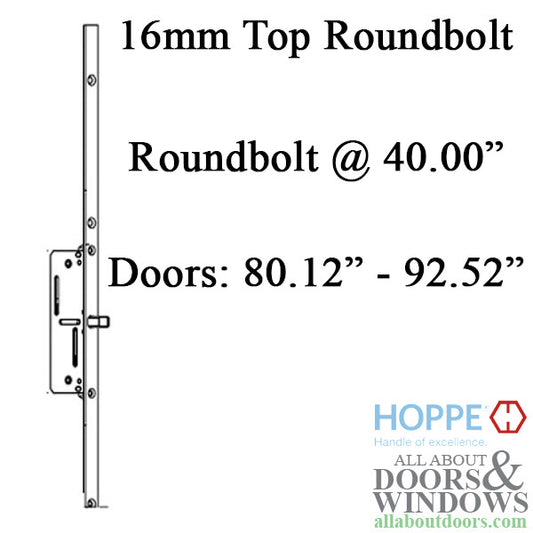 16mm Manual Top Extension, Roundbolt @ 40.00", 56.54" Length