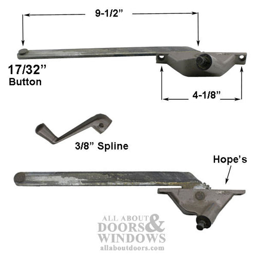 Hope Operator, 9 Arm, 4-1/8 Screws, Left Hand Casement - Choose Color - Hope Operator, 9 Arm, 4-1/8 Screws, Left Hand Casement - Choose Color