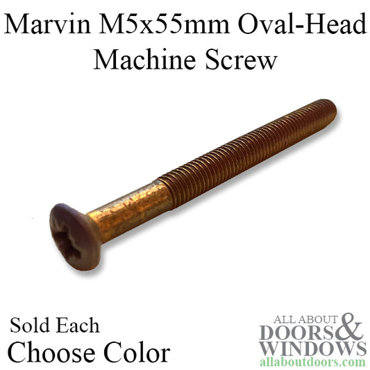 M5 x 55mm Phillips Ovalhead Machine Screw - Choose Color