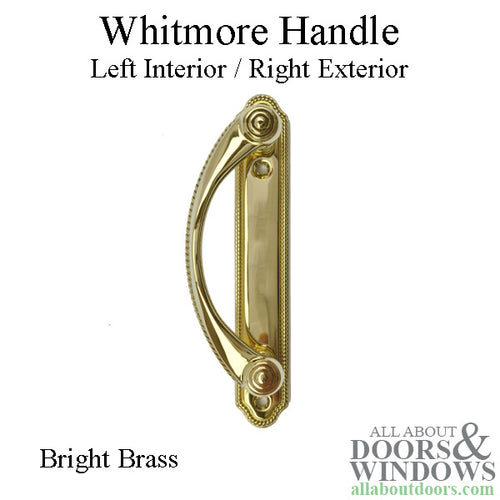 Andersen Whitmore Gliding Door Handle - Left Interior/Right Exterior - Bright Brass - Andersen Whitmore Gliding Door Handle - Left Interior/Right Exterior - Bright Brass