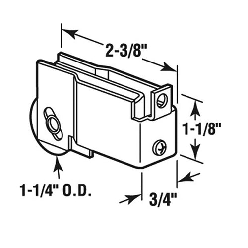 Sliding Patio Door Roller With F Tab Housing 1.25 Inch Steel Wheel Adjustable Housing - Sliding Patio Door Roller With F Tab Housing 1.25 Inch Steel Wheel Adjustable Housing