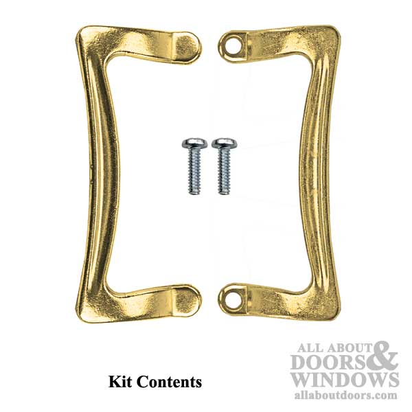 3-1/2 Inch Universal Shower Door / Tub Enclosure Handle Set - Brass - 3-1/2 Inch Universal Shower Door / Tub Enclosure Handle Set - Brass