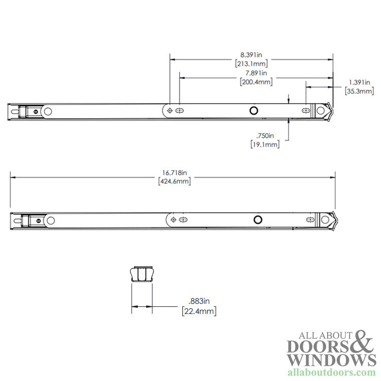 Anderberg 334SS 4 Bar Heavy Duty Casement Window Egress Hinge Washability with Stop Stainless Steel 16 Inch - Anderberg 334SS 4 Bar Heavy Duty Casement Window Egress Hinge Washability with Stop Stainless Steel 16 Inch