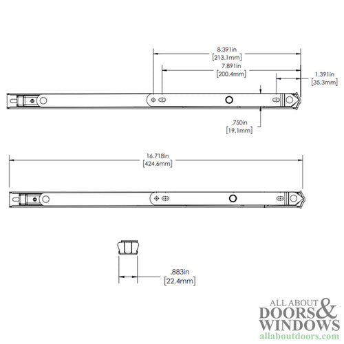 Anderberg 334SS 4 Bar Heavy Duty Casement Window Egress Hinge Washability with Stop Stainless Steel 16 Inch - Anderberg 334SS 4 Bar Heavy Duty Casement Window Egress Hinge Washability with Stop Stainless Steel 16 Inch