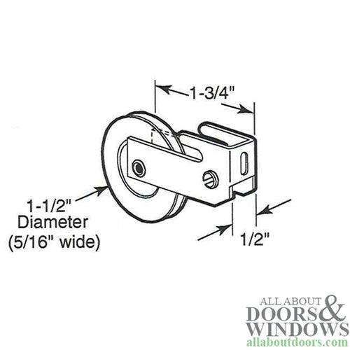 Sliding Patio Door Roller 1.5 Inch Single Wheel Nylon Roller Metal Housing - Sliding Patio Door Roller 1.5 Inch Single Wheel Nylon Roller Metal Housing