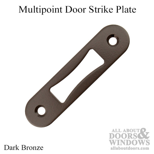 Multipoint Door Radius Corner No Lip Strike Plate for 1-3/4 Inch Door - Dark Bronze