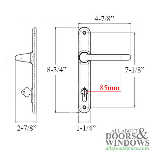 Interlock  LCL 85mm Aria Handle Set, No Cylinder - Interlock  LCL 85mm Aria Handle Set, No Cylinder