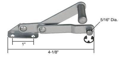 Louver/ Jalousie Window Operator, 2-1/4 inch link, Lever, Alum -