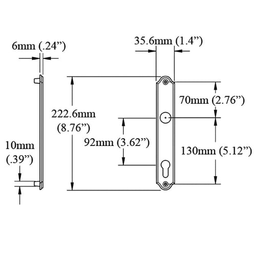 HOPPE Traditional Interior Backplate M374N for Active/Inactive Handlesets - Resista Brass - HOPPE Traditional Interior Backplate M374N for Active/Inactive Handlesets - Resista Brass