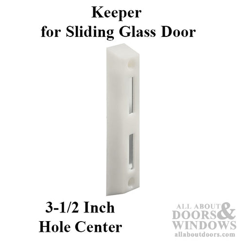 Keeper for Sliding Patio Door, Plastic - White - Keeper for Sliding Patio Door, Plastic - White