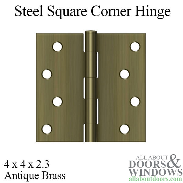 Blemished 4 x 4 x 2.3 Steel Square Corner - Antique Brass - Blemished 4 x 4 x 2.3 Steel Square Corner - Antique Brass