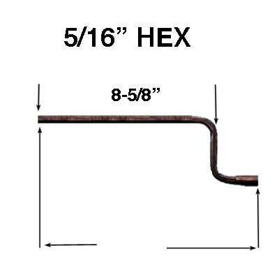 5/16 inch Hex Drive Bar, 8-5/8  length - Discontinued