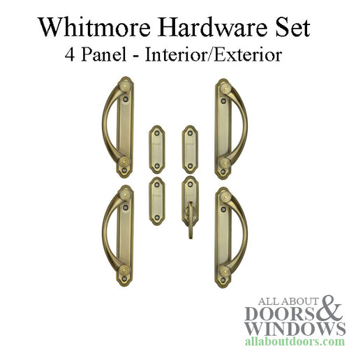 Andersen Whitmore 4-Panel Gliding Door Interior/Exterior Hardware Set - Antique Brass - Andersen Whitmore 4-Panel Gliding Door Interior/Exterior Hardware Set - Antique Brass