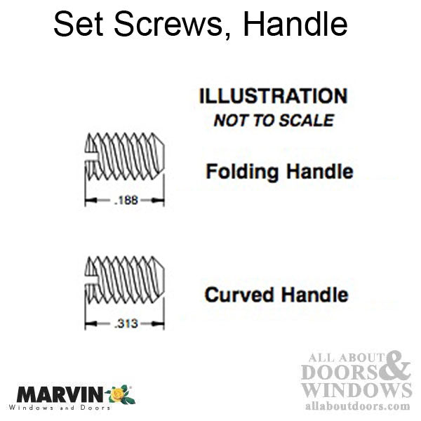 Marvin Set Screw For Casement and Awning Window Handles Stainless Steel - Marvin Set Screw For Casement and Awning Window Handles Stainless Steel