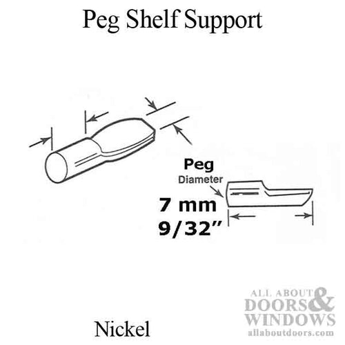 Peg Shelf Support, Spoon style, 9/32